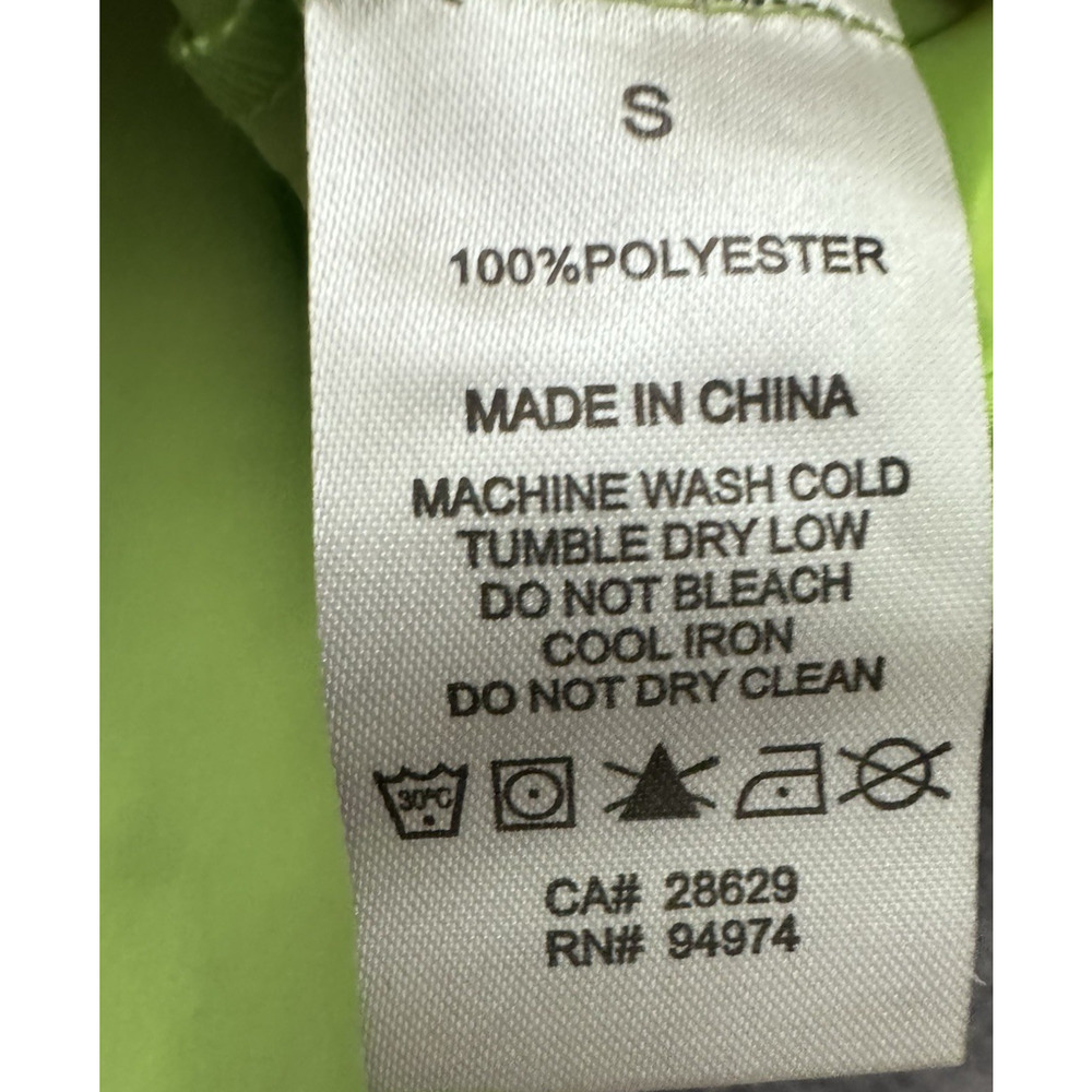 Stussy Nomi House Dress Light Neon Green Stussy Logo Snap Closure Size Small - Picture 8 of 10